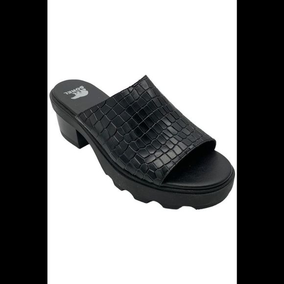 Sorel Women's Joanie Heel Slide Sandals Black - Medium - Picture 1 of 3